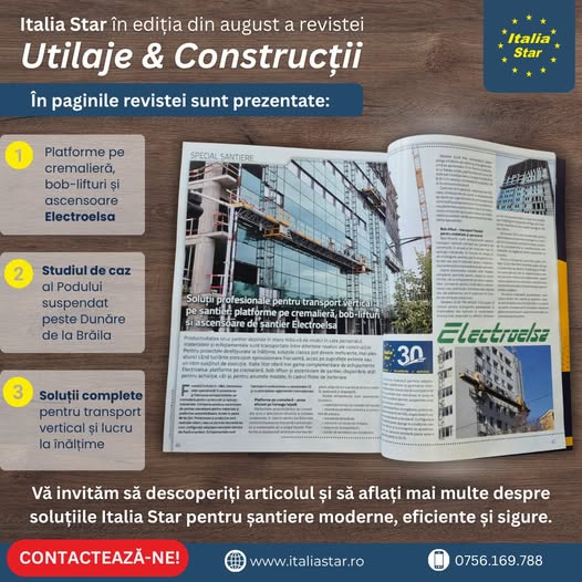 Italia Star în ediția din august a revistei Utilaje & Construcții