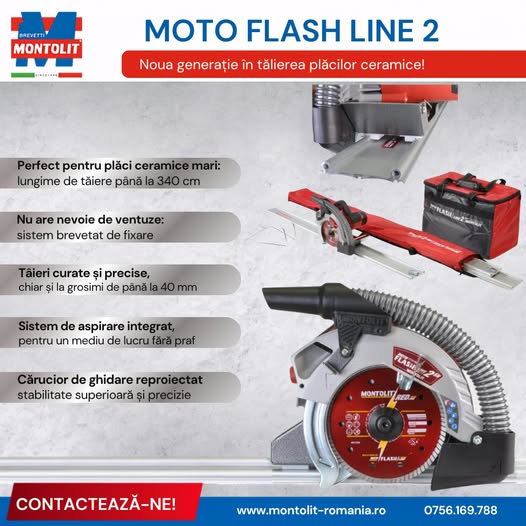 Mașină de tăiat plăci ceramice MOTO-FLASH LINE 2 – „Super Heigh...