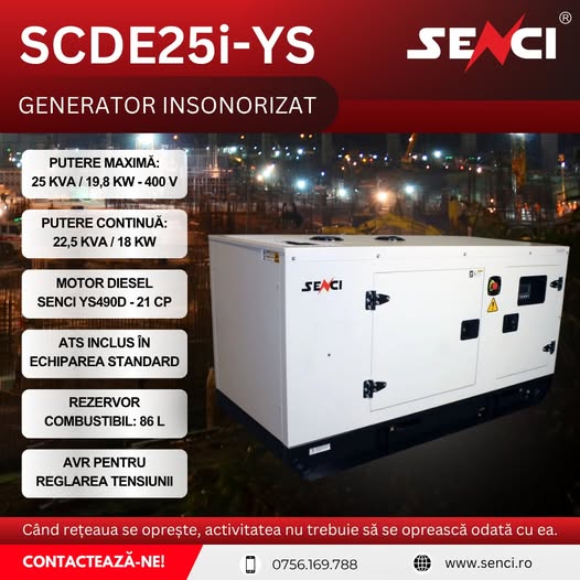 Generator insonorizat SCDE25i-YS – Putere sigură pentru aplicaÈ›ii p...