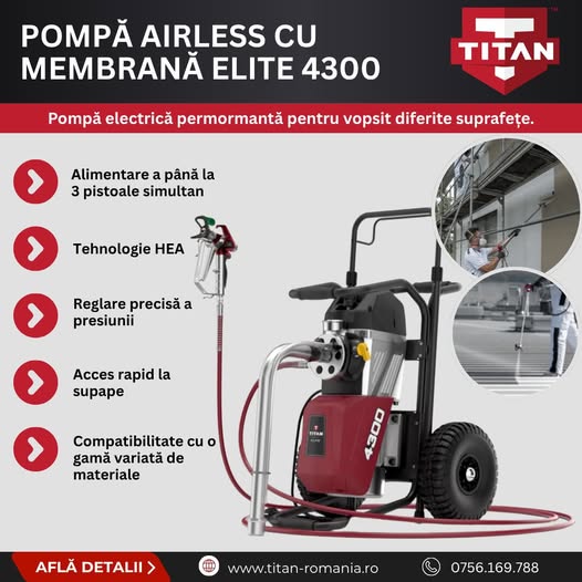 Pompă airless Elite 4300 – vopsești rapid, curat și fără comprom...