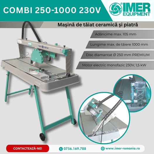 Mașina de tăiat ceramică și piatră COMBI 250-1000 230V