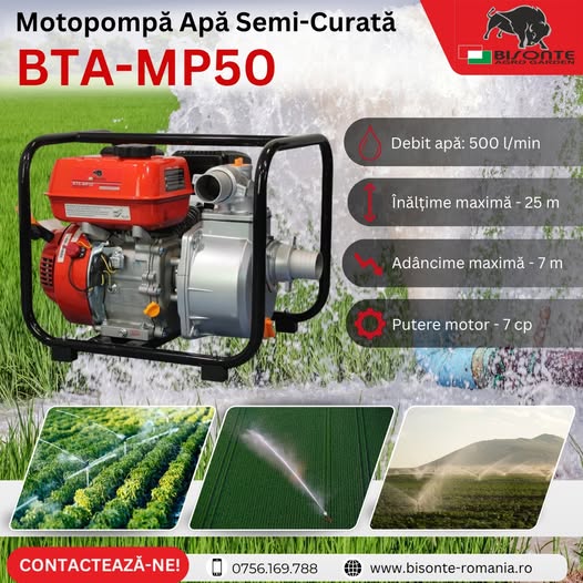 Motopompă pentru Ape Semicurate BTA-MP50 – Putere și Eficiență î...