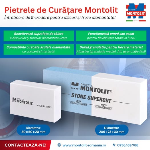 Pietrele de curățare de la Montolit: întreținere pentru scule diamantat...