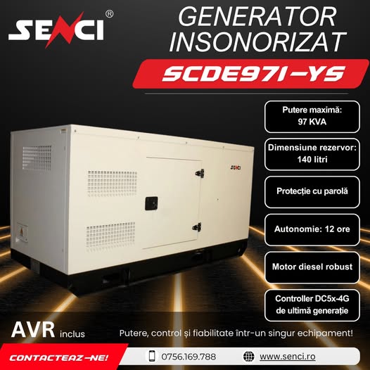 Generator insonorizat SCDE97i-YS: putere industrială, control total, la di...