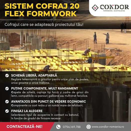 Sistem cofraj 20 Flex Formwork de la Condor oferă flexibilitate totală pe...