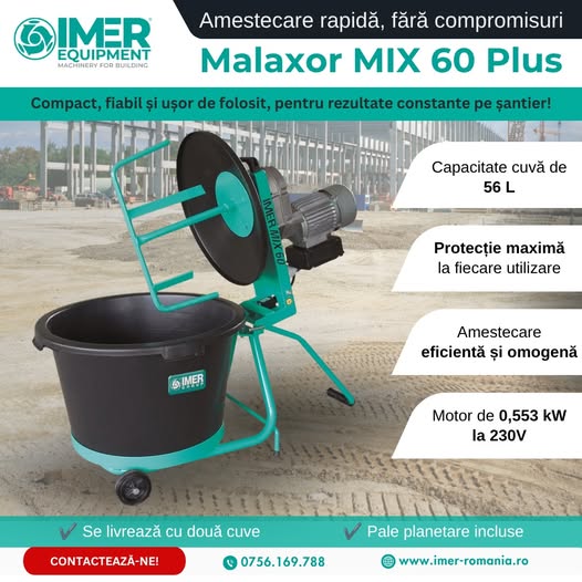 Malaxor MIX 60 Plus – amestecare rapidă, fără compromisuri