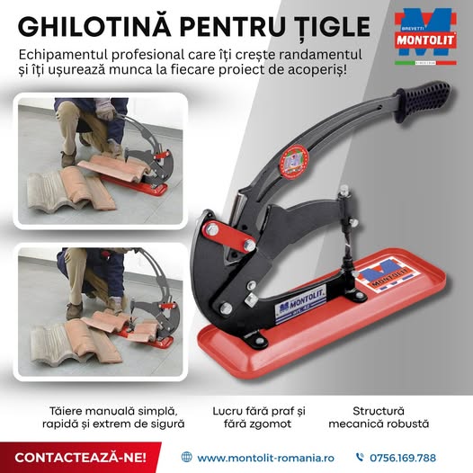 GHILOTINĂ PENTRU ȚIGLE: precizie rapidă direct pe acoperiș!