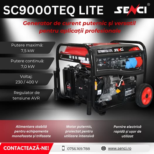 SC9000TEQ LITE: generator de curent puternic și versatil pentru aplicații...