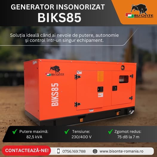 Generatorul insonorizat BIKS85: putere pentru proiectele tale!