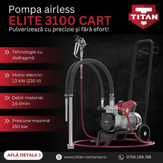 Pompa airless cu membrană ELITE 3100: finisaje profesionale și eficienț�...
