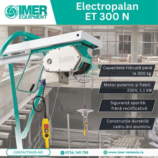 Electropalan ET 300 N – ridicare rapidă și sigură pe șantier