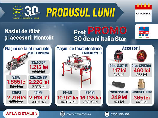 Produsul lunii OCTOMBRIE | 30 de ani Italia Star