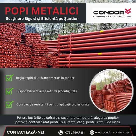 Popi metalici pentru susținere sigură și eficientă pe șantier
