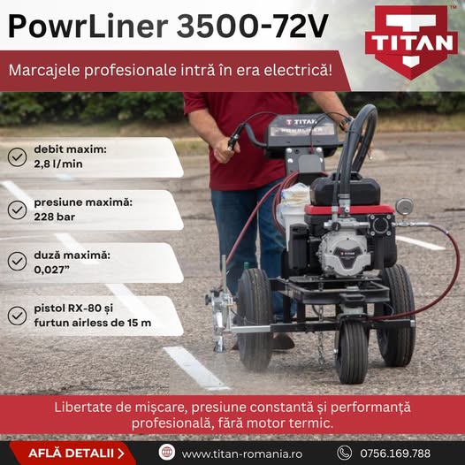 Cu Titan PowrLiner 3500-72V, marcajele profesionale intră în era electric...