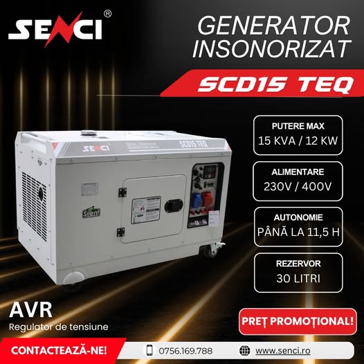 Super ofertă pentru generatorul insonorizat SCD15 TEQ