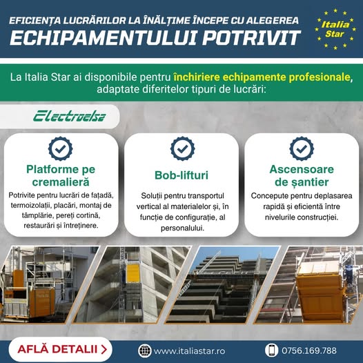 Pentru lucrările la înălțime, eficiența începe cu alegerea echipament...