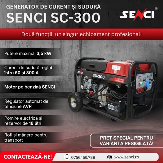 Generator de curent și sudură SC-300 – Două funcții, un singur ec...